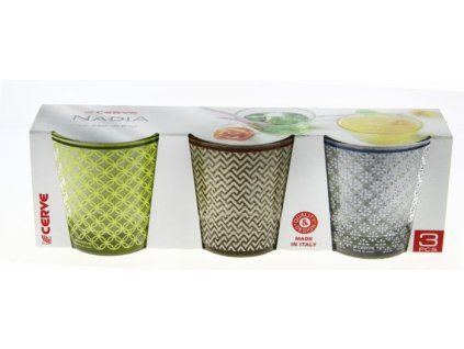 Nadia Minimal vizespohár szett 3 db 250 ml modern mintával