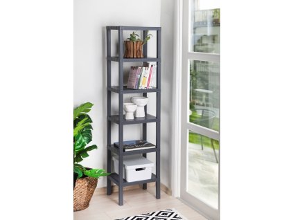 Tároló polc műanyag 6 szintes szürke