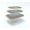 Téglalap alakú 3 részes ételtároló doboz szett – egymásba helyezhető