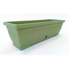 Műanyag virágláda alátéttel Verbena 13,75 literes kivitel olivazöld színben