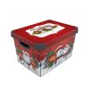 karacsonyi-tarolo-doboz-20l-piros-feher.jpg – Karácsonyi tároló doboz 20L piros alapon hóember és manó mintával