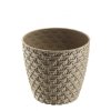 Kötött mintás műanyag kaspó 4 literes méretben fehér háttéren