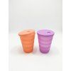 tupperware újhullám pohár 330 ml narancs lila szívószálas