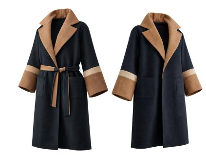 ZIMNÝ OVERSIZED KABÁT DAN (ČIERNO-HNEDÝ) | MIESTNI