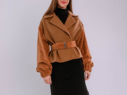 KRÁTKY OVERSIZED KABÁT TEO (HNEDÝ) | MIESTNI