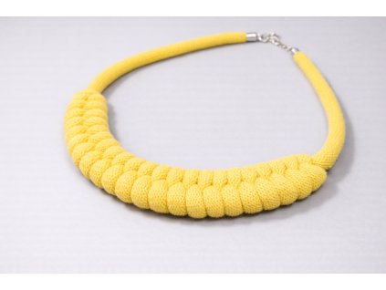 PLETENÝ BAVLNENÝ NÁHRDELNÍK FISHBONE (ŽLTÝ) | UZLI