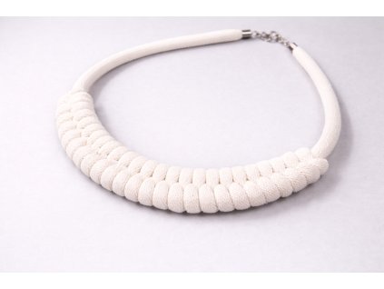 PLETENÝ BAVLNENÝ NÁHRDELNÍK FISHBONE (BIELY) | UZLI
