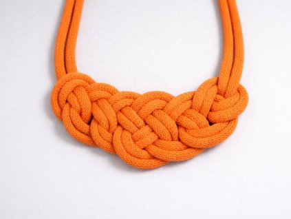 PLETENÝ BAVLNENÝ NÁHRDELNÍK NODEFIELD (ORANŽOVÝ) | UZLI