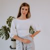 DÁMSKE TRIČKO MARA S ¾ RUKÁVMI (BIELE) | MIESTNI