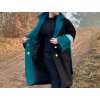 ZIMNÝ OVERSIZED KABÁT DAN (ČIERNO-MODRÝ) | MIESTNI