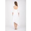 ASYMETRICKÉ MODALOVÉ ŠATY ANNA S OPASKOM (BIELE) | MIESTNI