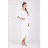 ASYMETRICKÉ MODALOVÉ ŠATY ANNA S OPASKOM (BIELE) | MIESTNI