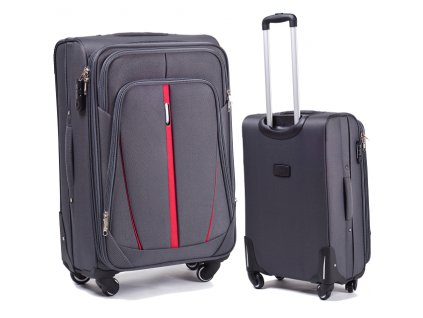 Cestovní kufr Wings 1706 s rozšířením,malý, šedo červený,40l