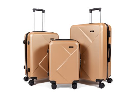 Cestovní kufry Mifex V99, sada 3kusů,36l, 58l, 98l,zlatá TSA