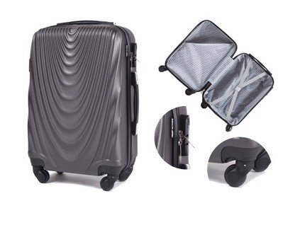 Cestovní kufr WINGS 304 s rozšířením, grafit,66L,střední