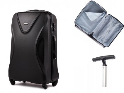 Cestovní kufr WINGS58 černý,malý,31L,carbon+TSA zámek