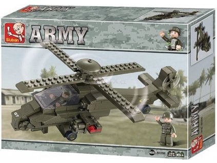 Stavebnice Sluban B0298 Army útočná helikoptéra G7 set 204 ks
