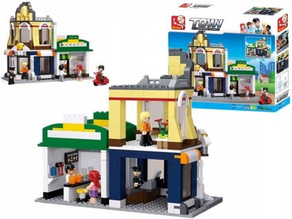 Stavebnice SLUBAN B0675- Town Serie Kavárna a hotel, 470 dílků