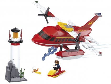 Stavebnice Sluban Hasiči B0629 Letoun s cisternou,348 dílků