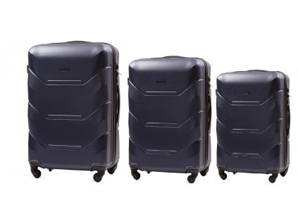 Cestovní kufry WINGS 147 skořepinové, sada 3kusů M,L,XL tmavě modrý
