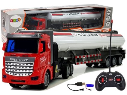 Cisternové nákladní auto na dálkové ovládání R/C 1:48 bílé