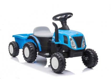 Elektrický traktor s přívěsem A009 modrý