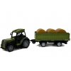 Zelený traktor s přívěsem na balíky sena na dálkové ovládání 2.4G