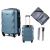 Cestovní kufr WINGS 147 modrostříbrný,91L,velký