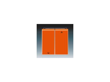 Kryt spínače žaluziového dělený - oranžová/kouřová černá 3559H-A00662 66