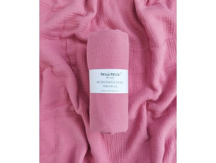 Mušelínová deka tmavší růžová