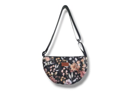 MIKRO Crossbody taška černé květy