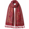 Ornate Red Paisley Jacquard Shawl