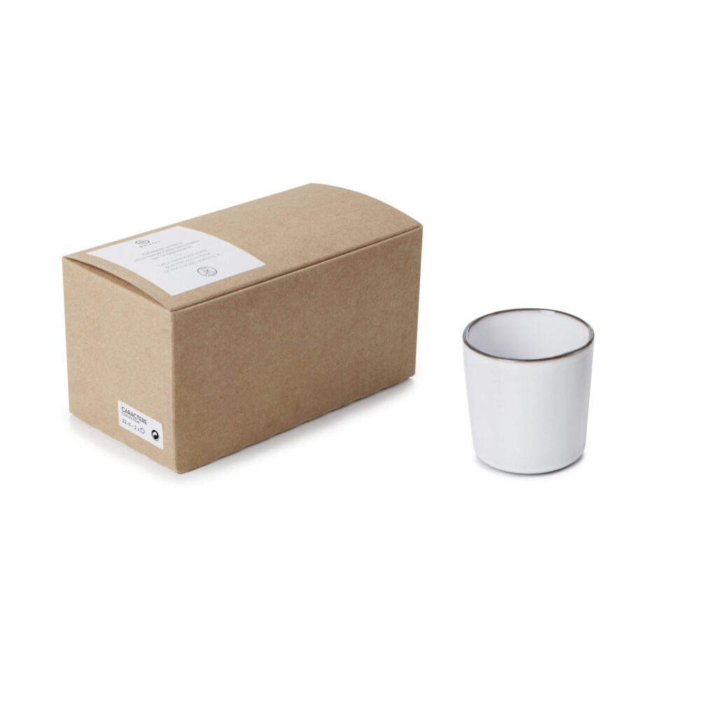 REVOL Caractere giftboxed cup 22cl, x2, White Cumulus