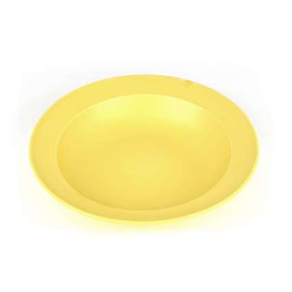 Plate with wide rim, yellow, 21,5 x 4,5 cm