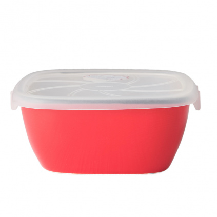 COLOURBLOCK Square Lidded Bowl – red
