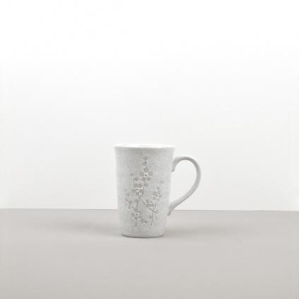 Mug with Flower pattern, WHITE BLOSSOM