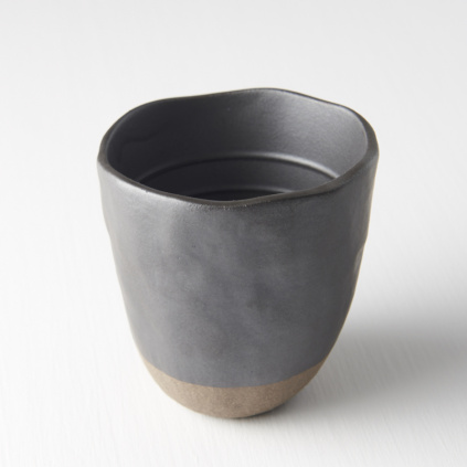 Tall Elegant Mug without Handle - black and brown