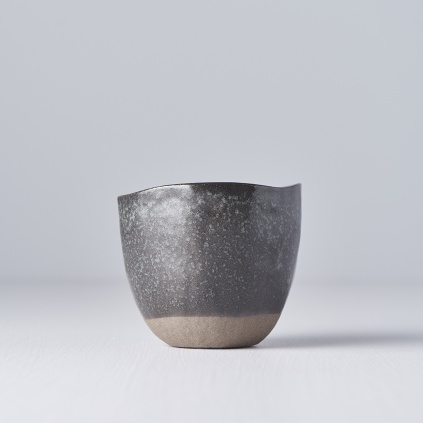 Cup with Patchy Edge - black and brown