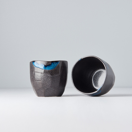 Cup with Patchy Edge, TEACUP, black and blue