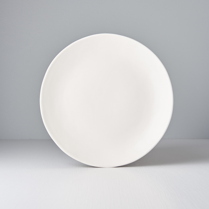 Round Plate with Patchy Edge MT white 24 cm