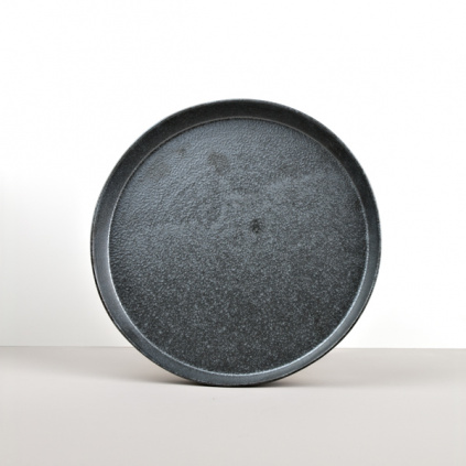 Round Plate with High Edge CRAFT BLACK 25 cm