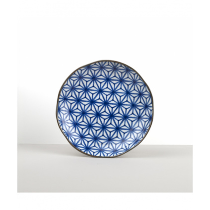 Round Plate Starburst INDIGO IKAT 23 cm