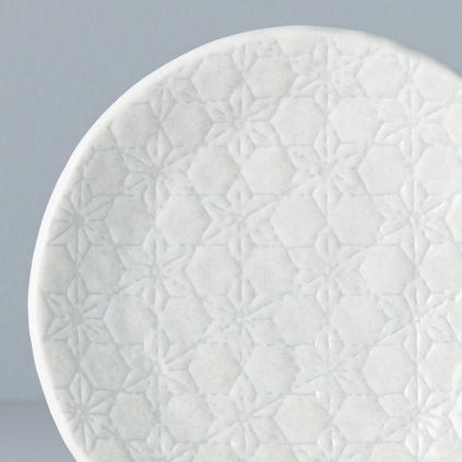 White Round Plate, White Star, 13 cm