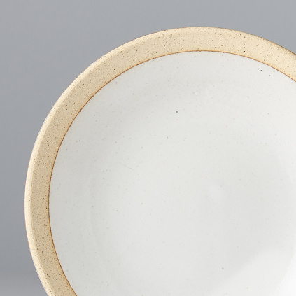Small Plate, 15 x 3 cm, white with beige edge