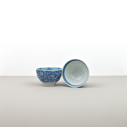 Teacup, TEACUP, white with blue pattern