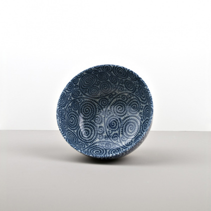 Udon Bowl, Blue Scroll 16 × 8,5 cm