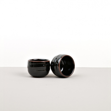 Sake Cup, Sake Cup, black and brown