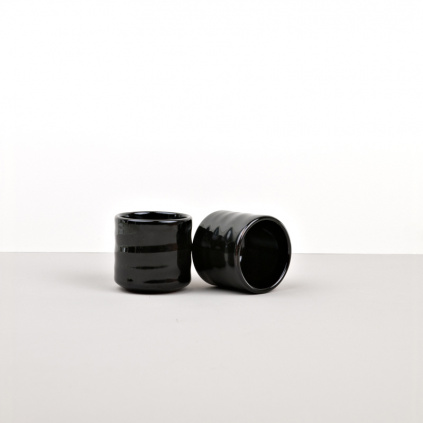 Sake Cup, Sake Cup, tall, black and brown