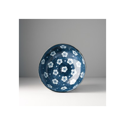 Irregular shape bowl Navy & White Blossom 21 cm