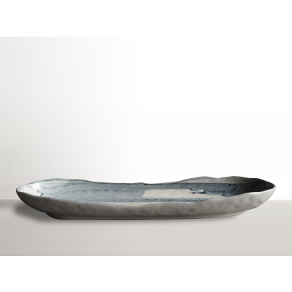 Oval sushi plate Denim white 33 x 10 cm